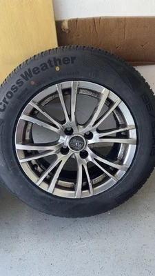 4x Alufelgen 15 Zoll 7Jx15 H2 mit neuen 195/65 R15 91V Ganzjahresreifen – KBA - Bild 1 von 4