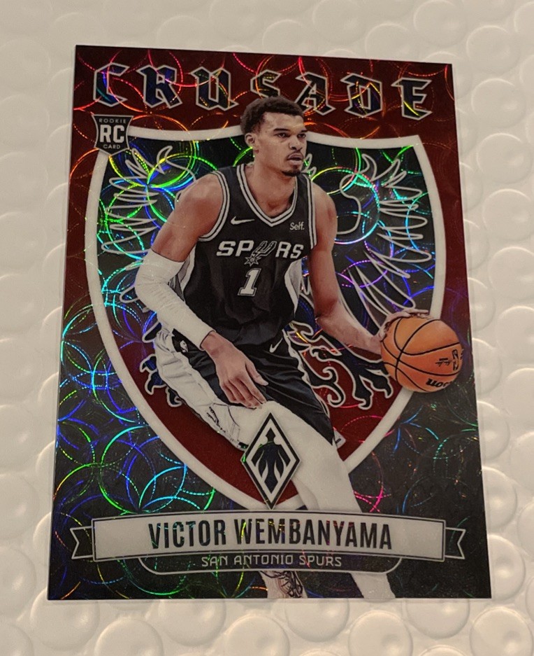 2023-24 Panini Phoenix Victor Wembanyama #3 Red Scope Crusade Rookie RC /75