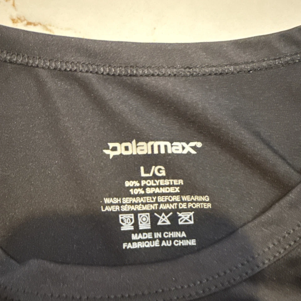 Top POLARMAX Talla XL Niños Negro Cuello Redondo Manga Larga Capa Base Térmica 040 Foto 3 de 3