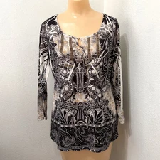 Live Let Live Womens Fairy Grunge Top Size Medium Top Tunic Studds Boho Whimsy