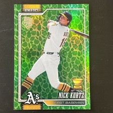 2026 TOPPS SERIES 1 NICK KURTZ GOLD CUP #97 EASTER HOLIDAY GREEN LEAF ATHLETICS!