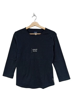 ARMANI Top à manches longues Dames Haut T EU 42 noir style décontracté - Photo 1/4