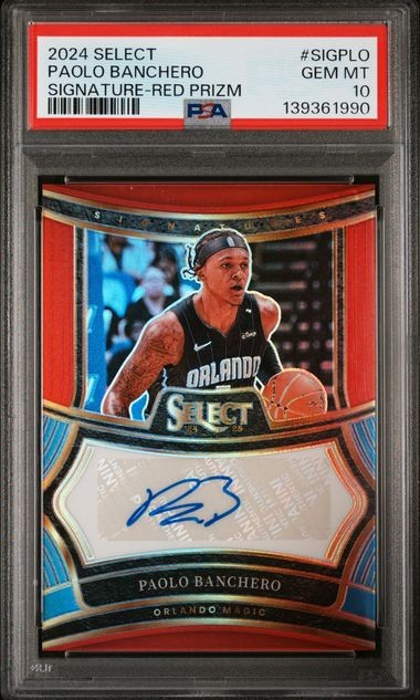 2024-25 Panini Select Signatures Paolo Banchero #SIG-PLO Red Prizm /99 AU Magic