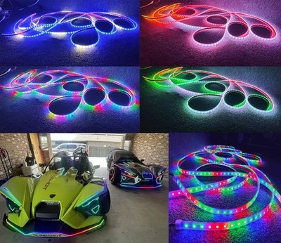 8PCS 4FT CHASING Attractive Dream Color IP68 APP +Remote Slingshot Lights Strips