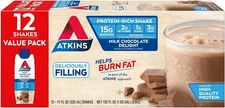 Atkins Milk Chocolate Delight Protein Shake, Keto Friendly, 15g Protein, 12 Ct