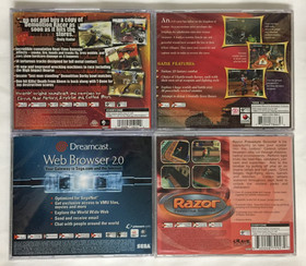 LOT of 4 NEW sealed SEGA DREAMCAST Games DEMOLITION RACER Soul Fighter RAZOR Web