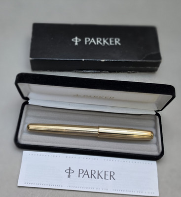 Parker Sonnet France Gold Plated Fountain Pen in Original Box with Instructions
