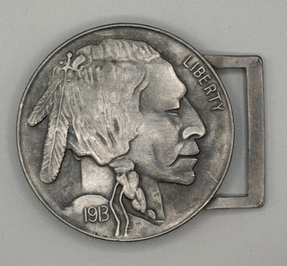 Indian Head Nickle Themed Belt Buckle