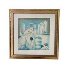 PAOLO GRIMALDI SERIGRAFIA 40 X 40 CON CORNICE ORO MODERNO  OCCASIONE!