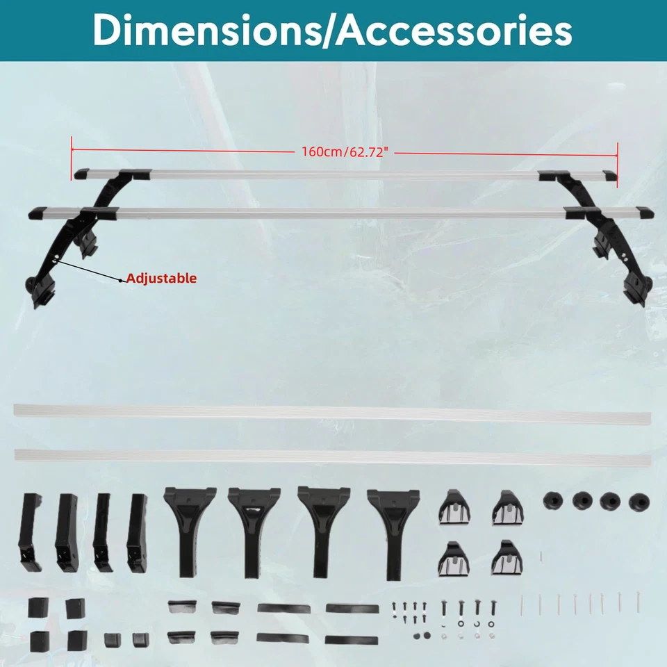 63" Van Roof Rack Cross Bars Cargo Carrier Luggage For Volvo 740 850 940 Wagon Foto 2 de 4
