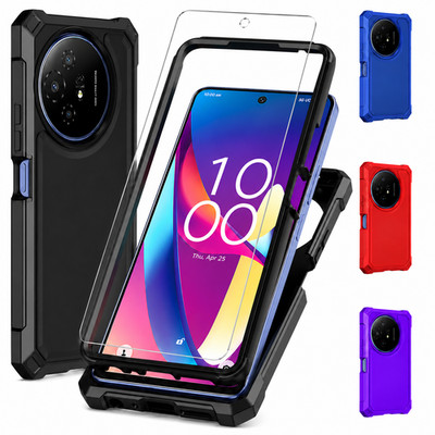 For TCL 50 XL 5G TCL 60 XE 5G Shockproof Case TPU Cover Tempered Glass Screen 