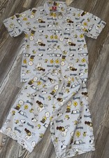 2 Pc cotton pajama set Peanuts Cool Planet F Size see Measures Snoopy Stripes