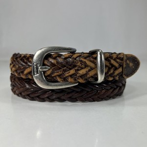 Levi's Worn Brown Braided Genuine Leather Belt - Size 24