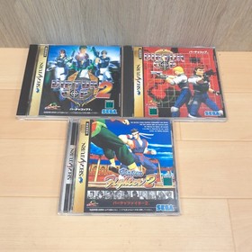 Sega Saturn Console With Light Virtua Gun Fighting Stick Controllers & 3 Games
