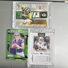 Panini Prizm NFL Game-Worn Jersey Card Lot Green McCarthy Sanchez