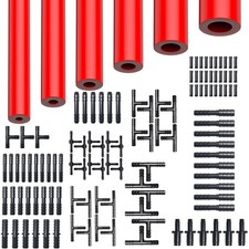6pcs 5ft High Performance Vacuum Red Silicone Hose Kit 113pcs Line Connectors