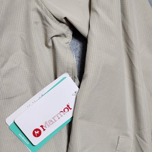 Chemise homme Marmot Aerobora LS X-Large Sandbar kaki M7829 neuve avec étiquette 70 $ manches roulées - Photo 6/15