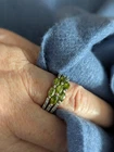 RSC DIAMANTE SILVER AND GREEN StonE VINTAGE RING SEE PHOTOS FOR SIZE