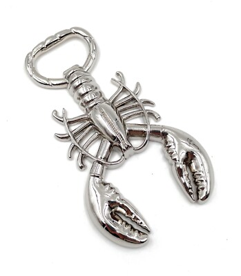 Keychain Bottle Opener Crown Cap Scorpion Silver Pendant