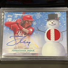 Jonathan India 2021 Topps Holiday Rookie Auto Relic Patch 1/3 SSP RPA Rare Reds
