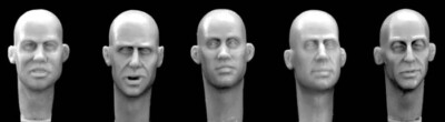 MW22 HORNET & WOLF HH06 5 DIFFERENT EUROPEAN BALD HEADS HEAD