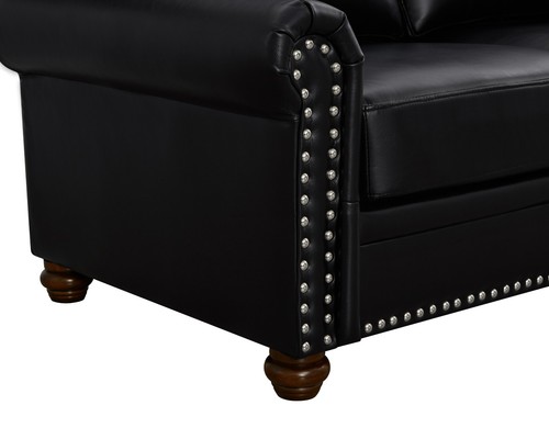 Classic Faux Leather Sofa Upholstered Couch with Nailhead Trim Removable Cushion - Picture 116 of 206