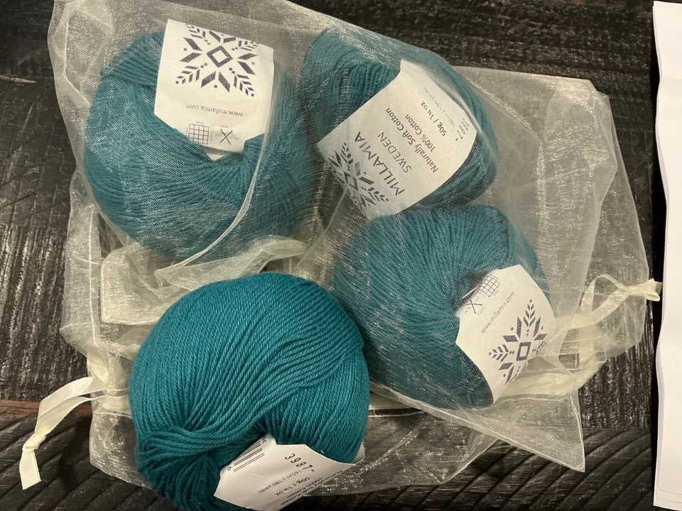 MILLAMIA NATURALLY SOFT COTTON Thistle Market Bag Knitting Pattern + YARN Kit - Image 2 of 2