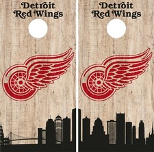 Detroit Red Wings Cornhole Wrap NHL Game City Skyline Skin Vinyl Decal CO895