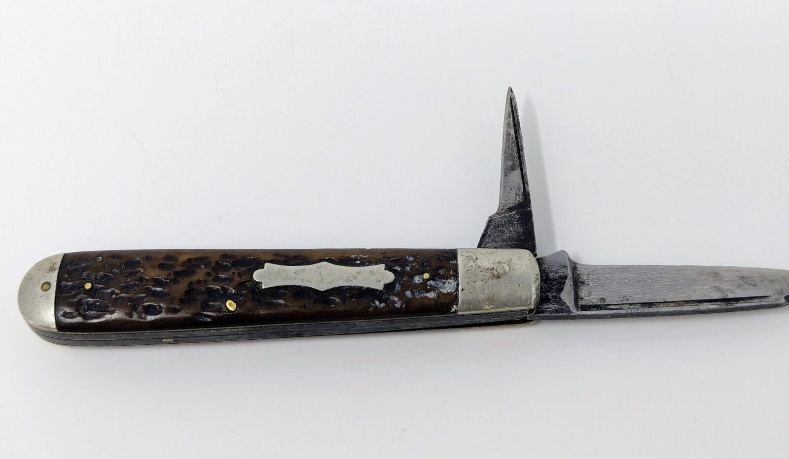 Vintage Wilbert Pocket Knife, Tear Drop, 2 Blades, Bone Handle