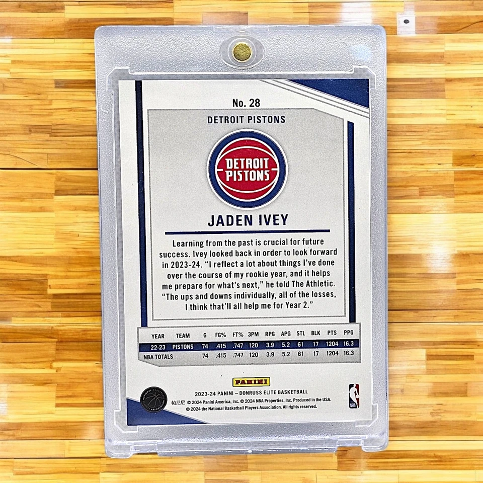 2023-24 Panini Donruss Elite Basketball Jaden Ivey Blue Prizm #36/99 - Image 2 of 2