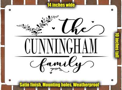 Cunningham Family Decorative Metal Door or Wall Plaque (Style 2)