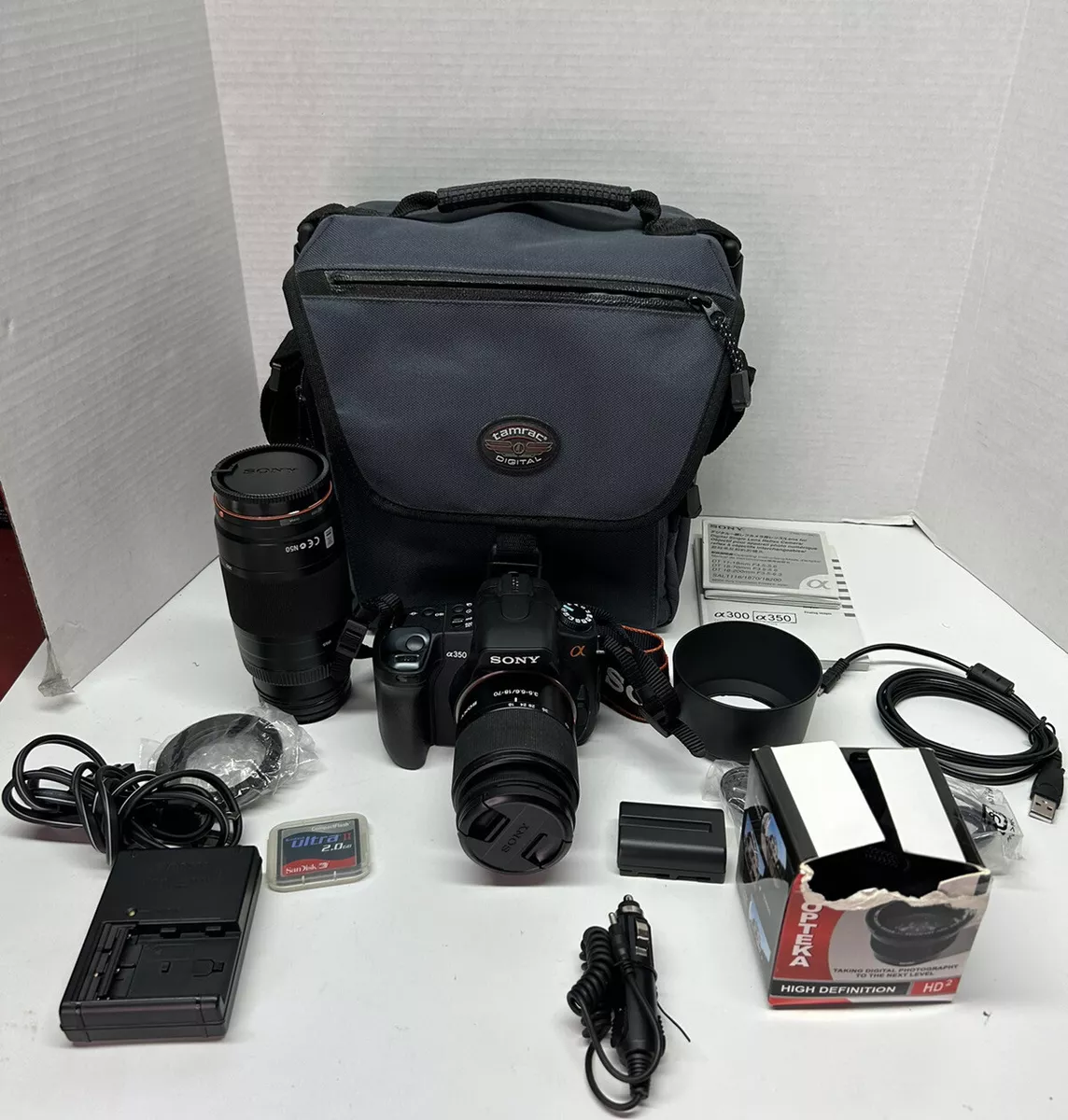 Sony Alpha DSLR-A350 SLR Digital Camera w/ 18-70mm & 75-300mm