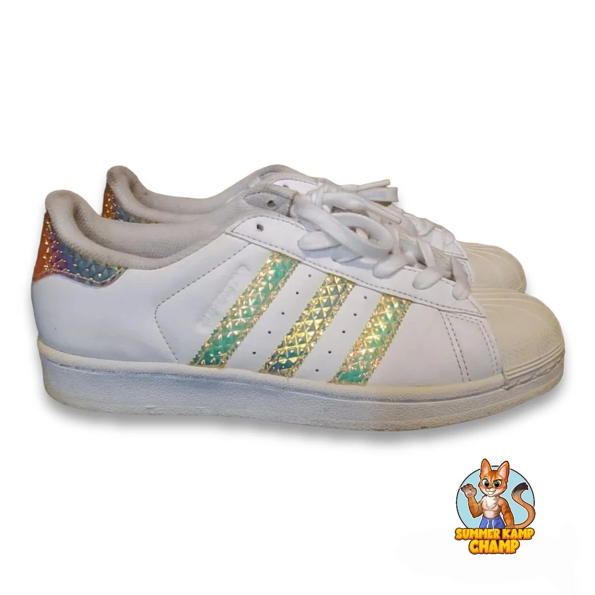 Adidas Women&#039;s size 7 Iridescent Shoes Fashion Hologram CG3596 |