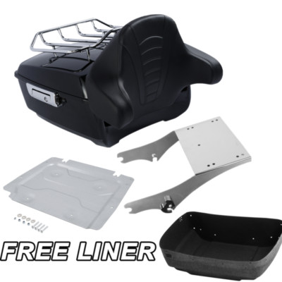 King Trunk Backrest Top Rack Mount Plate Fit For Harley Street Road Glide 97-08