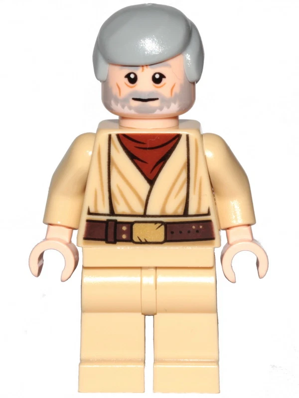 Minifigura LEGO Star Wars Obi Wan Kenobi Vestido y cabeza antiguos detallados