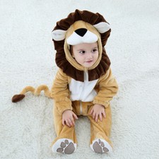 Newborn Baby Lion Costume Kigurumi Cartoon Animal Romper Infant Toddler Jumpsuit