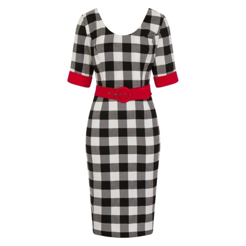collectif red gingham dress Love Lost Off The Shoulder Red Gingham Mini Dress - US 6