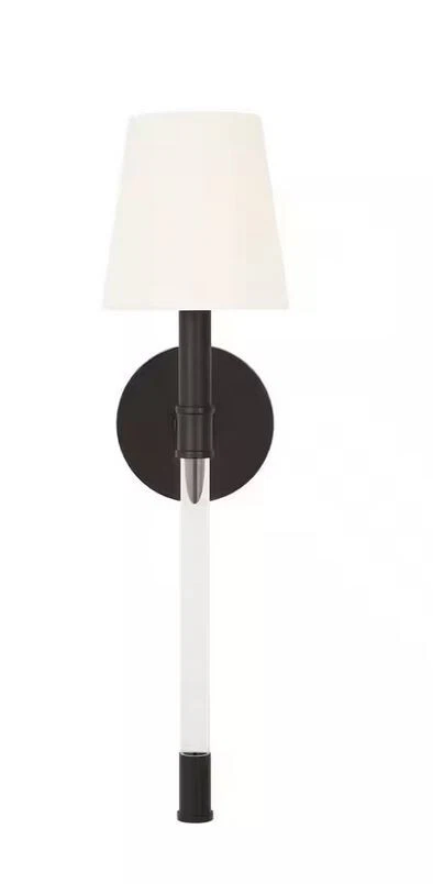 Aplique de 1 luz Visual Comfort Studio Hanover, hierro envejecido/lino blanco - CW1081AI Foto 3 de 3