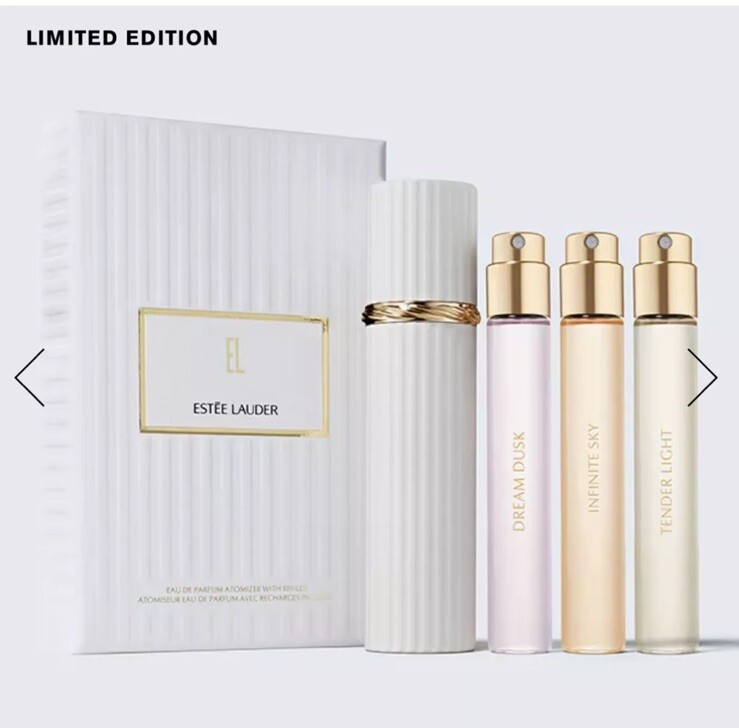 Estee Lauder Luxury Collection Atomizer Case with Refills 3 Travel