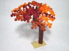 Custom forest tree leaning trunk w/multicolored leaves new parts, FREE U.S. Ship