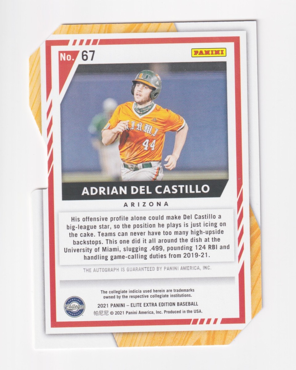 2021 Elite Extra STATUS GOLD DIE CUT AUTO #67 ADRIAN DEL CASTILLO