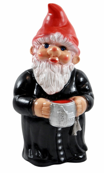 Deko Figur Zwerg MöNch H 29 Cm Gartenzwerg Stehend Pfarrer Gartenfigur-image