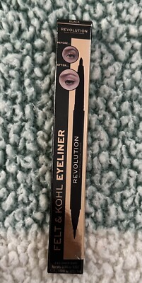 Makeup Revolution Felt and Kohl Dual Eyeliner Black Shade 0.006 Oz