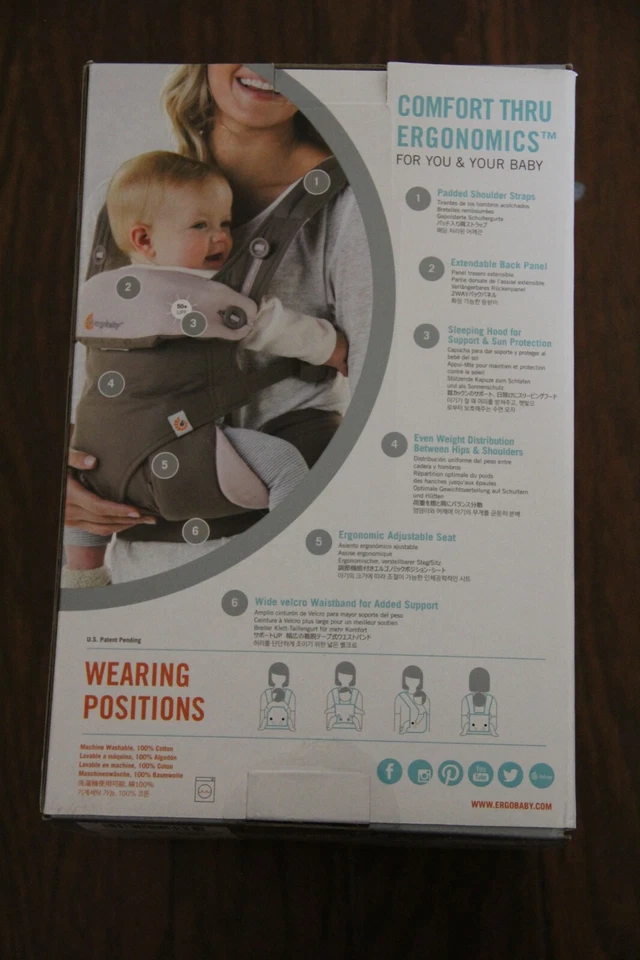 Portabebés Ergo Cuatro Posiciones 360 Taupe y Lila 4 Posiciones Ergobaby Foto 2 de 3