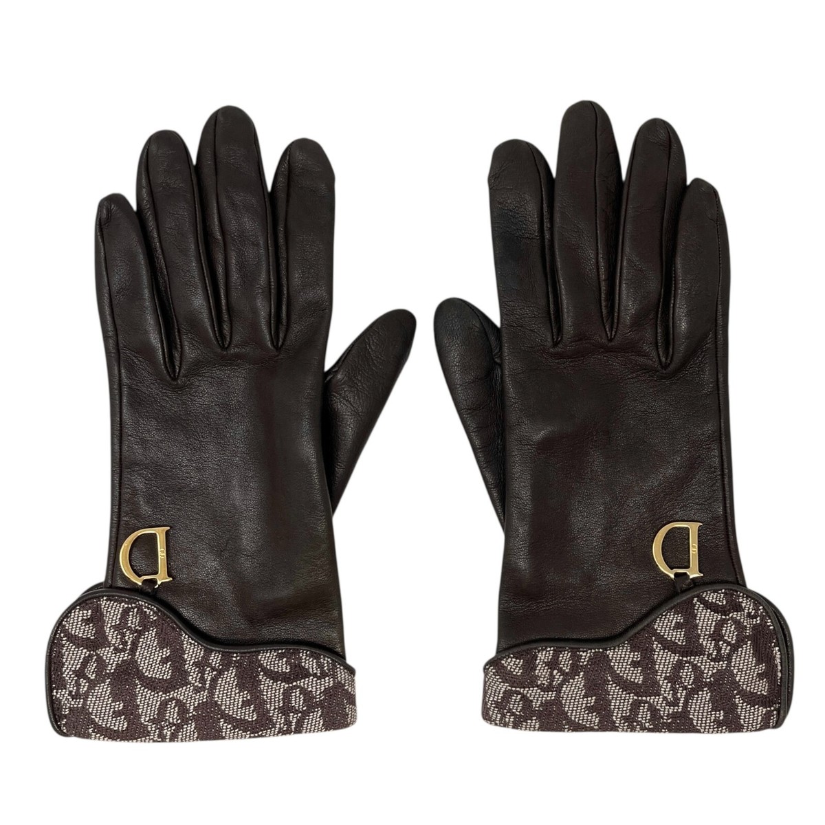 Vintage 90s Christian Dior ディオール 手袋 Christian Dior Vintage Trotter Monogram Logo Gloves Brown