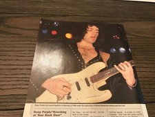 1985 VINTAGE MAGAZINE PHOTO CLIPPING/LYRICS DEEP PURPLE KNOCKING AT BACK DOOR