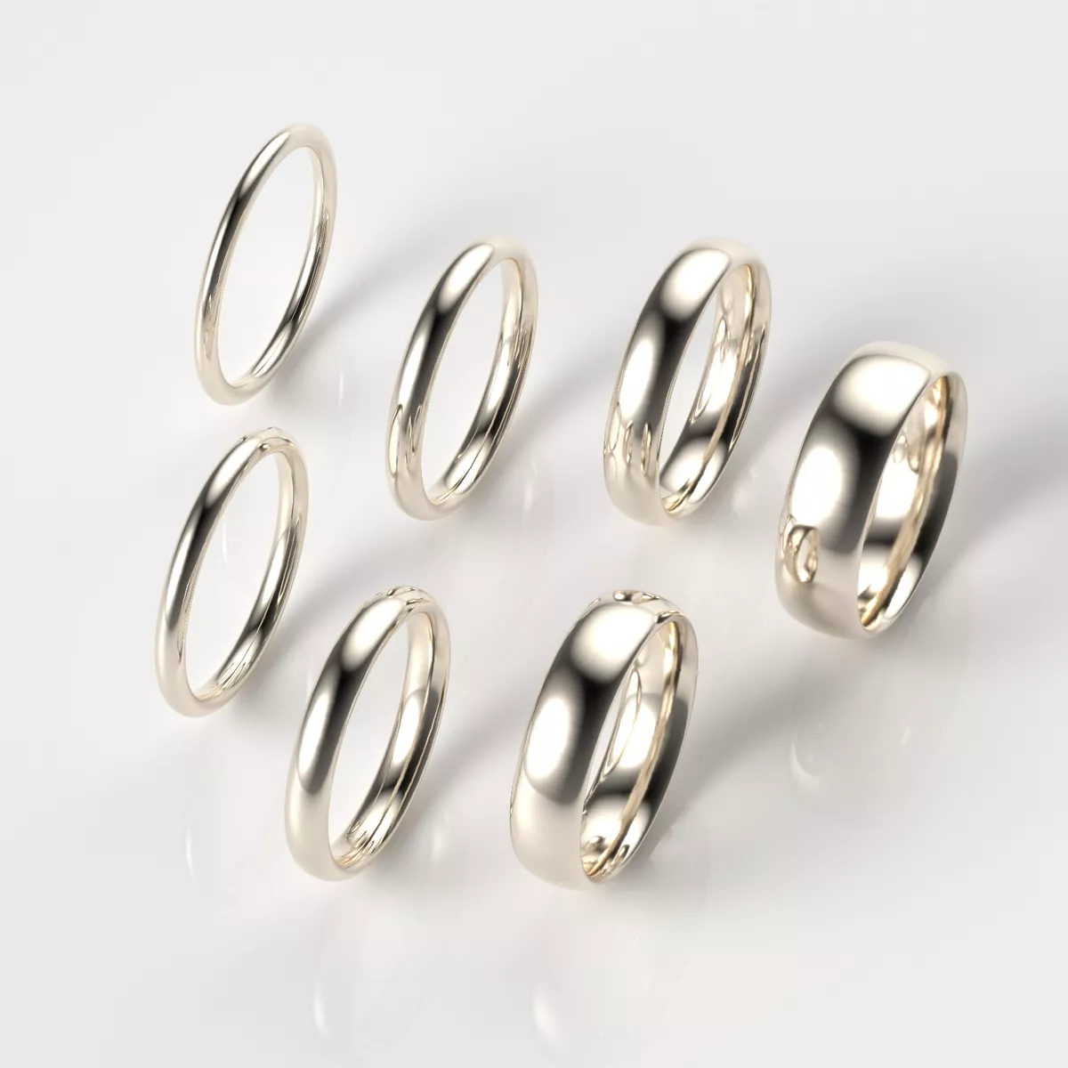14K Champagne Gold 1.5mm 2mm 2.5mm 3mm 4mm 5mm 6mm Comfort Fit Wedding Band