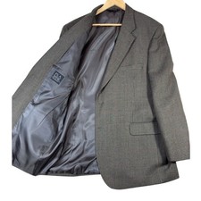 Jos A Bank Mens 48L Wool Blazer Sport Coat Brown Houndstooth Windowpane 2 Button