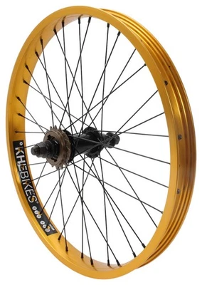 KHE PRISM BMX Hinterrad 20 Zoll Gold 14mm 16T Freilauf Freestyle - Bild 1 von 4