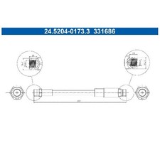 2x ATE Bremsschlauch hinten 22273644 367365 331686 2Q0611775